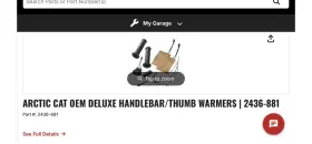 2436-881 ARCTIC CAT Deluxe Handwarmers Kit Arctic-cat