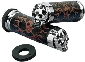 DS-243255 DRAG SPECIALTIES Skull Grips Eyes Throttle Sleeve
