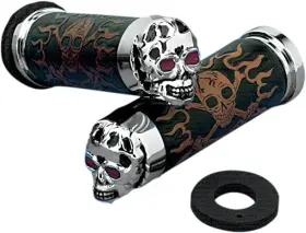 DS-243256 DRAG SPECIALTIES Skull Grips Eyes Throttle Sleeve