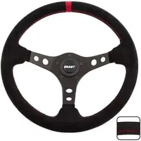 081126006954 GRANT Suede Steering Wheel Anodized