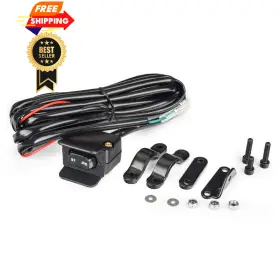 Mayspare 742089215318 12v Winch Rocker Thumb Switch With Mounting Bracket For Atv Black