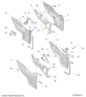 7082354 POLARIS Door Handle Right #2