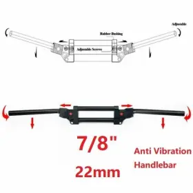 ATVHB-22-BLA-5 TARAZON Handlebars Anti Vibration Atv Mx