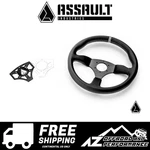 Assault Industries 350r Leather Steering Wheel - Universal ( White Color Plate ). Fixed Price $209.95.