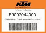Ktm Genuine Clamp Mirror With Pin M10x1,25 - 59002044000. Fixed Price $40.44.