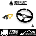 Assault Industries 350r Suede Steering Wheel - Universal ( Yellow Color Plate ). Fixed Price $209.95.