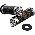 Drag Specialties Chrome Skull Grips With Red Eyes Ds-243256. Fixed Price $151.15.
