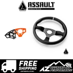 Assault Industries 350r Leather Steering Wheel - Universal Orange Color Plate. Fixed Price $209.95.