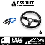 Assault Industries 350r Leather Steering Wheel - Universal ( Blue Color Plate ). Fixed Price $209.95.