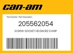 Can-am Genuine Screw-socket Hd.din.912 S.grip - 205562054. Fixed Price $2.35.