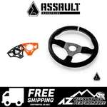 Assault Industries 350r Suede Steering Wheel - Universal ( Orange Color Plate ). Fixed Price $209.95.