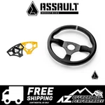 Assault Industries 350r Leather Steering Wheel - Universal (yellow Cover Plate). Fixed Price $209.95.