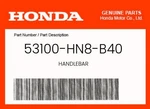 Honda Genuine Handlebar - 53100-hn8-b40. Fixed Price $124.63.